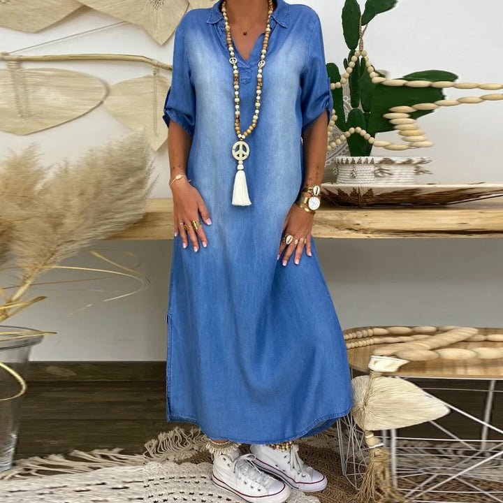 LEA™|Vestido Largo Estilo Jeans
