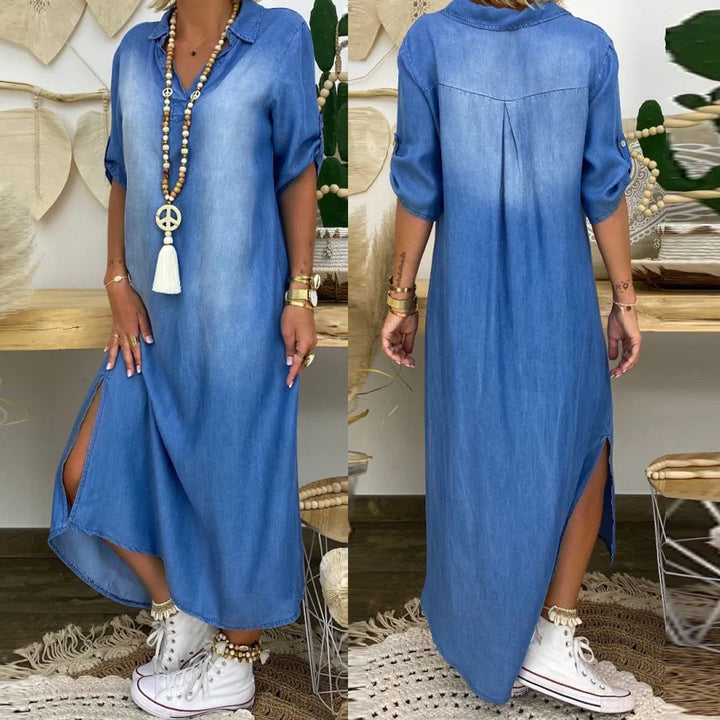 LEA™|Vestido Largo Estilo Jeans