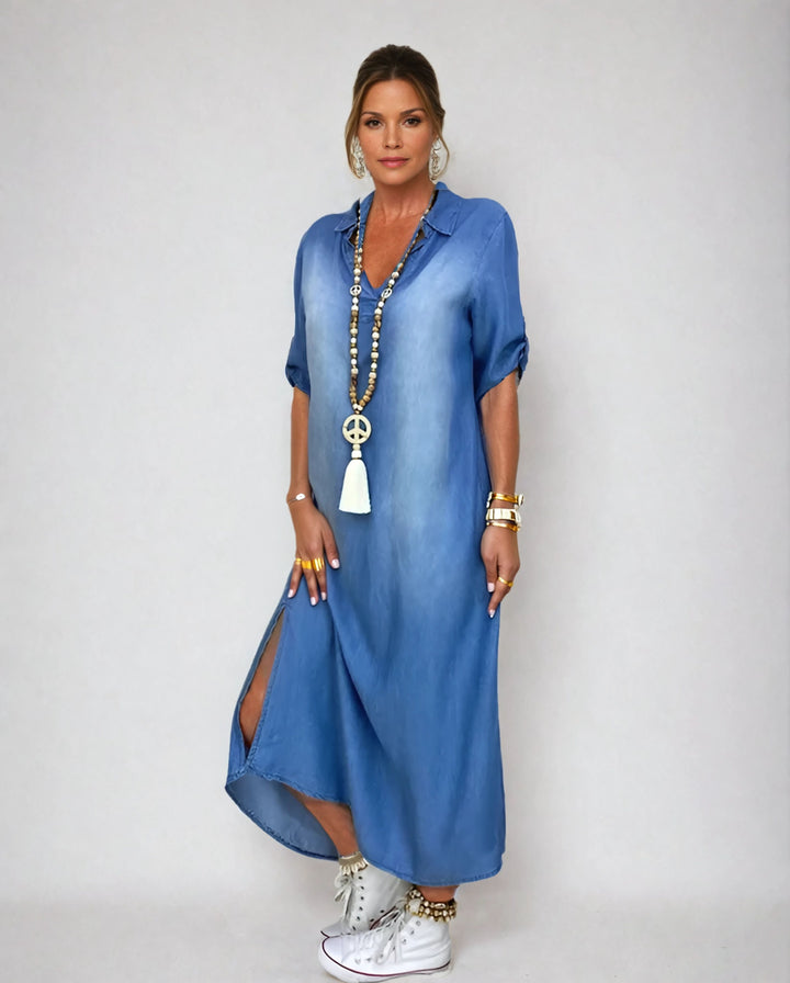 LEA™|Vestido Largo Estilo Jeans