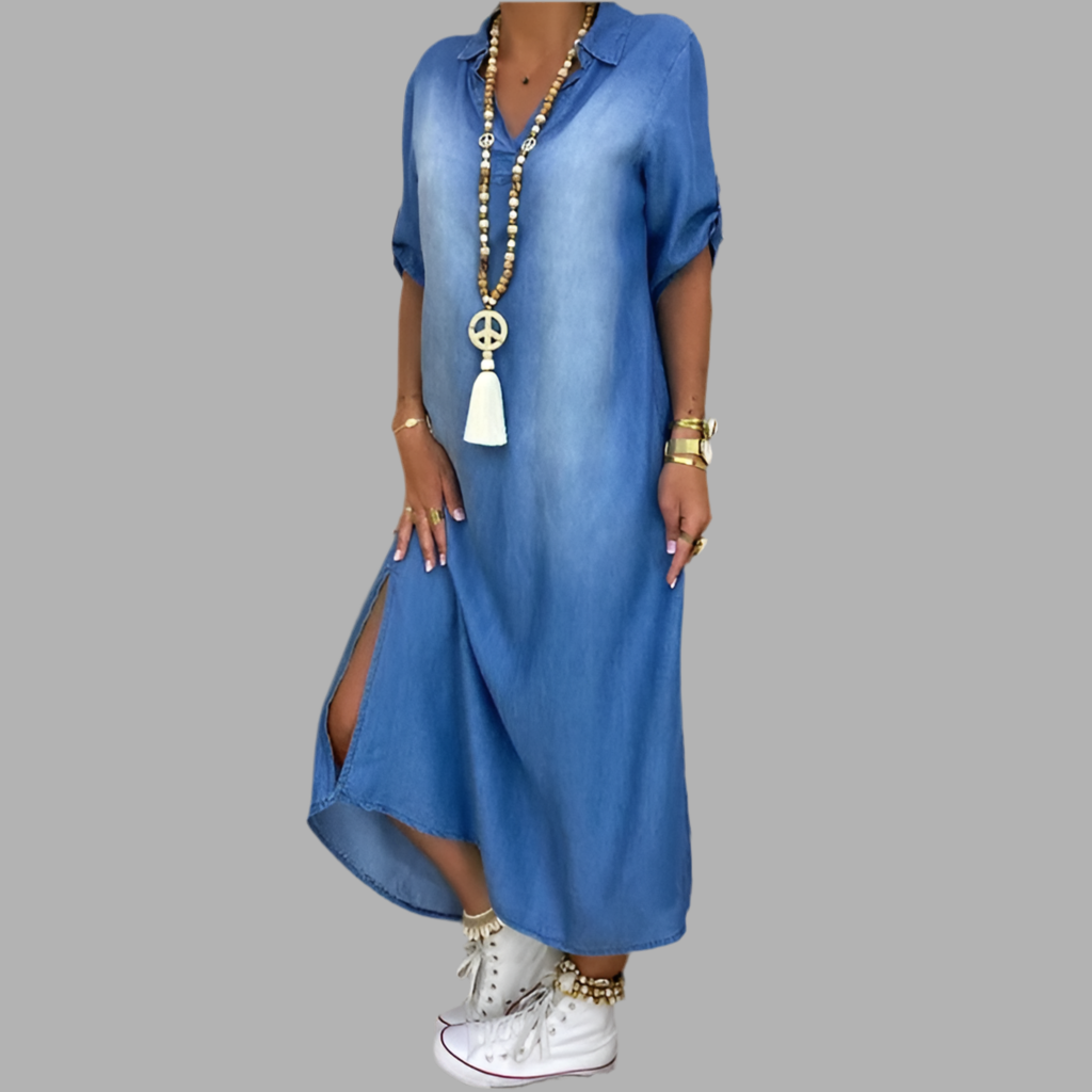 LEA™|Vestido Largo Estilo Jeans