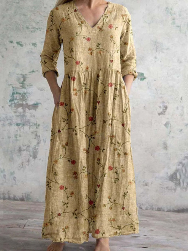 Celestine | Vestido maxi con estampado floral vintage