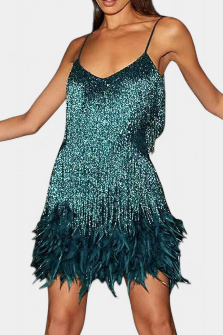 Sheril | Vestido Plumas