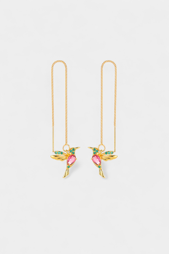 Mixed Zirconium Bird Earrings