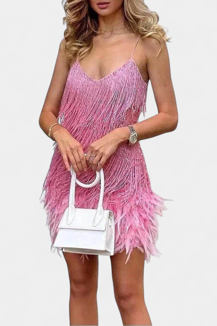 Sheril | Vestido Plumas